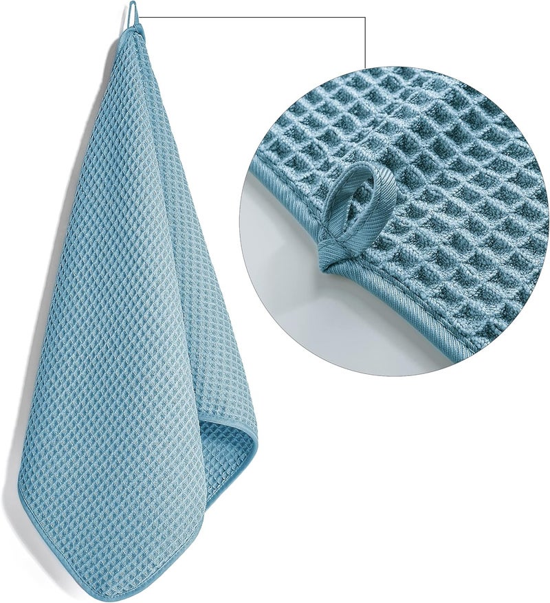Polyte 430 GSM Microfiber Lint Free Hand Towel, 16 x 30 in, 4 Pack (Waffle Weave) - Image 3